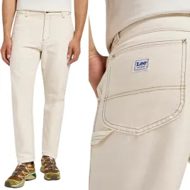 lee-carpenter-realxed-ecru-workwear-luzne-biale-spodnie-materialowe-w32-l32