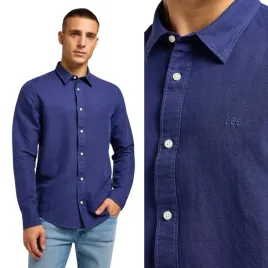 lee-patch-shirt-medieval-blue-lniana-granatowa-koszula-maly-haft-z-logo-s