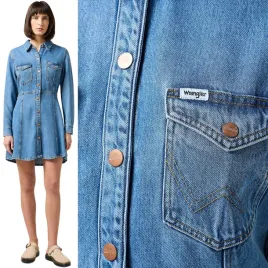 wrangler-a-line-shirt-dress-partners-rozkloszowana-jeansowa-sukienka-xs