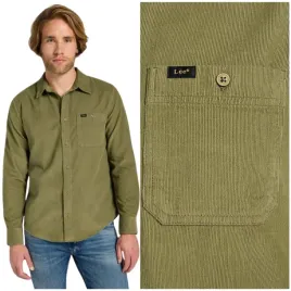 lee-leesure-shirt-mercantile-green-sztruksowa-zielona-bawelniana-koszula-s