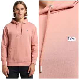 lee-plain-hoodie-sepia-bawelniana-koralowa-bluza-z-kapturem-kangurka-s