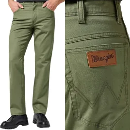 wrangler-texas-dusty-olive-proste-bawelniane-spodnie-materialowe-w33-l32