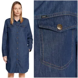 lee-shirt-dress-indigo-prosta-ciemna-damska-sukienka-jeansowa-oversize-m