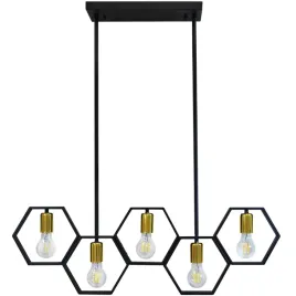 sanico-polux-industrialna-lamp-wiszaca-loft-honey-5xe27-czarno-zlota-312556