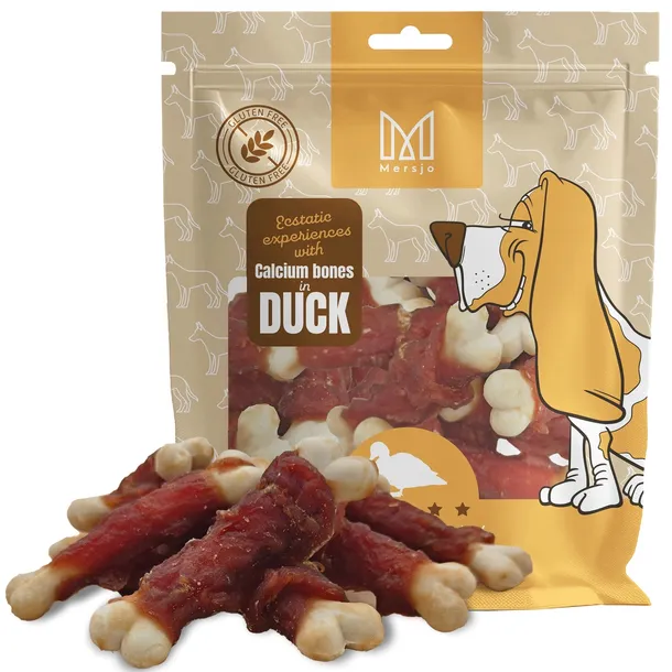 MERSJO kostki wapienne z kaczką 500g naturalne przysmaki dla psa bez zbóż