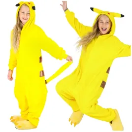 pizama-jednoczesciowa-pikachu-zolta-stroj-prezent-dzieci-kombinezon-134-140