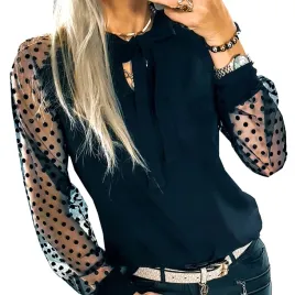 elegancka-bluzka-koszula-z-krawatka-groszki-46
