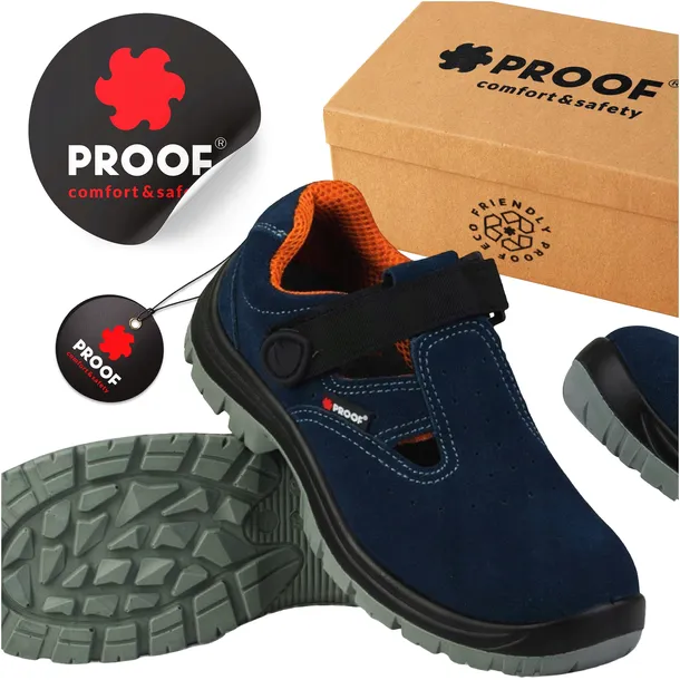 BUTY DAMSKIE SANDAŁY ROBOCZE OBUWIE OCHRONNE BHP PROOF S1 roz. 39 +Naklejka