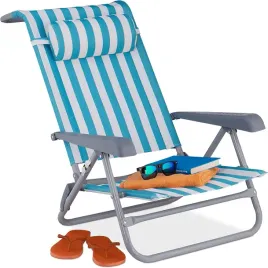 relaxdays-skladany-lezak-plazowy-z-zaglowkiem-i-podlokietnikami