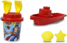 zestaw-do-piaskownicy-superman-lodz-lopatka-grabie-sitko-foremki-lekkie
