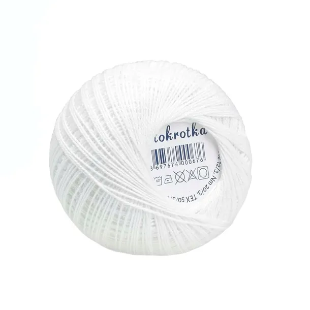 Kordonek STOKROTKA biały - 100% Bawełna - 200 metrów / 30 gr.