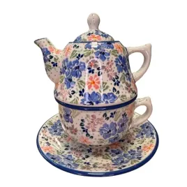 czajnik-z-filizanka-pastelowe-kwiaty-ceramika-boleslawiec