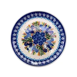 talerz-deserowy-18-cm-koguty-ceramika-boleslawiec