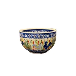 miska-400-ml-koguty-unikat-ceramika-boleslawiec