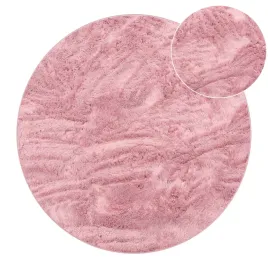 dywan-okragly-pluszowy-miekki-do-prania-rozowe-kolo-80-cm