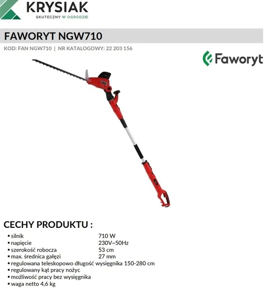 ngw710-faworyt-nozyce-do-zywoplotu-na-wysiegniku-2w1-na-wysiegniku-280cm-stan-nowy-kod-producenta-ngw710