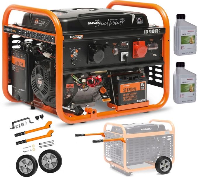 DAEWOO AGREGAT GENERATOR PRĄDOTWÓRCZY GDA 7500DPE-3 6500W 230/400V + WÓZEK