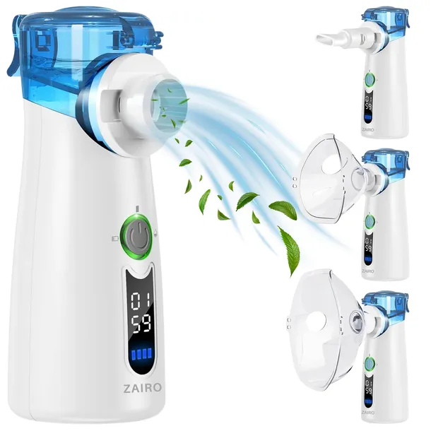 NEBULIZATOR SIATECZKOWY INHALATOR PRZENOŚNY DLA DZIECI DOROSŁYCH CICHY