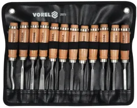vorel-25570-zestaw-dlut-do-drewna-200mm-12szt-bukowa-rekojesc-ostrze-hcs