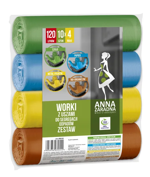 Worki Na Odpady Kosz Mocne Śmieci 120L 4x10 sztuk