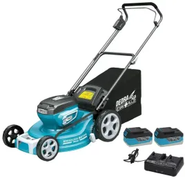 dedra-kosiarka-akumulatorowa-46cm-zestaw-zasilajacy-2x5-0ah-ladowarka