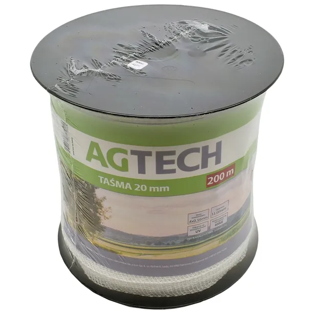 TAŚMA DO PASTUCHA 200m x 20mm OGRODZENIA BIAŁA MOCNA WYTRZYMAŁA