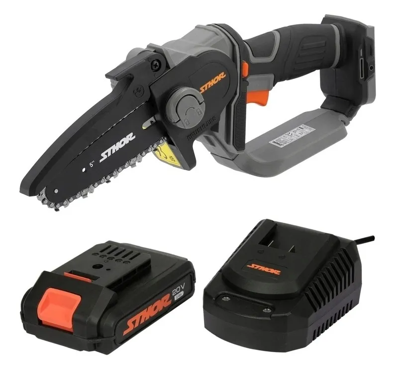 sthor-bezszczotkowa-pilarka-lancuchowa-20v-13cm-zestaw-20ah-galeziowka-stan-nowy