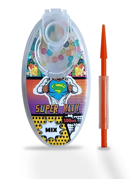 MOCNE SUPER KLIK kulki kapsułki smakowe do papierosów MIX 100 szt.