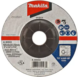 makita-a-80933-tarcza-szlifierska-do-szlifowania-metalu-125-x-6-mm