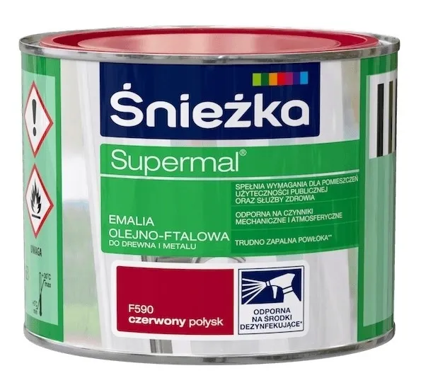 sniezka-supermal-czerwony-polysk-0-2l-stan-nowy