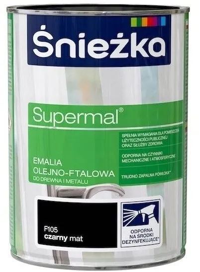 Śnieżka Supermal czarny mat 9005 0.8l