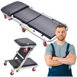 lezanka-warsztatowa-skladana-taboret-2w1-na-kolkach