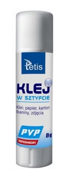 KLEJ W SZTYFCIE PVP BEZBARWNY 8G TETIS
