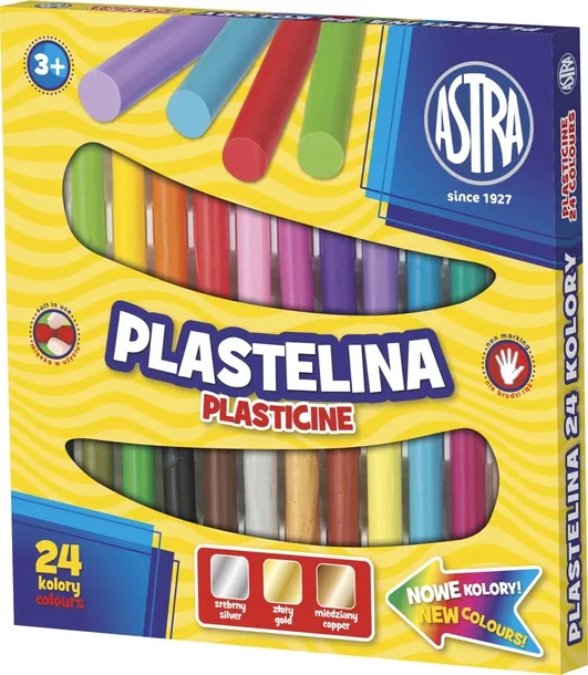 PLASTELINA OKRĄGŁA SZKOLNA ASTRA 24 KOLORY