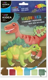 malowanka-dinozaury-z-farbkami-i-pedzelkiem