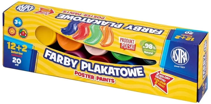 FARBY PLAKATOWE ASTRA 12+2 KOLORÓW
