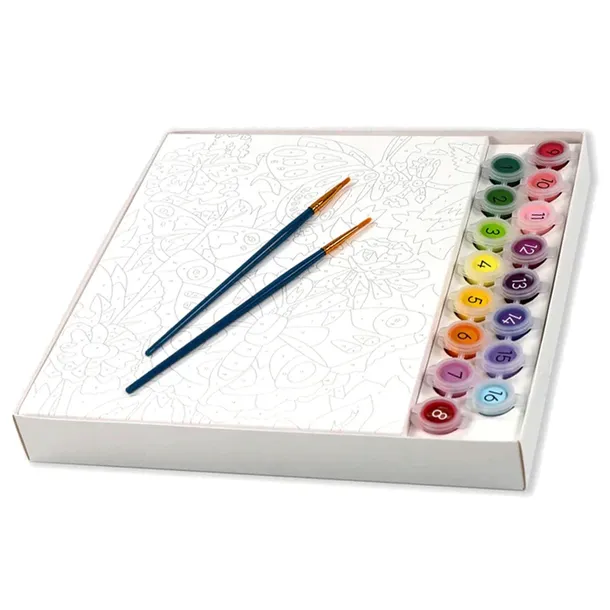 malowanie-po-numerach-motyle-elementy-zestawu-farby-instrukcja-pedzle