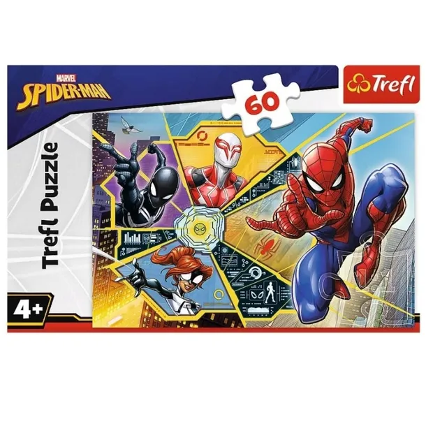 puzzle-trefl-60-w-sieci-marvel-spiderman-60-elementow