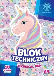 blok-techniczny-a4-bialy-unicorn-jednorozec-minecraft-pixel-dwa-wzory