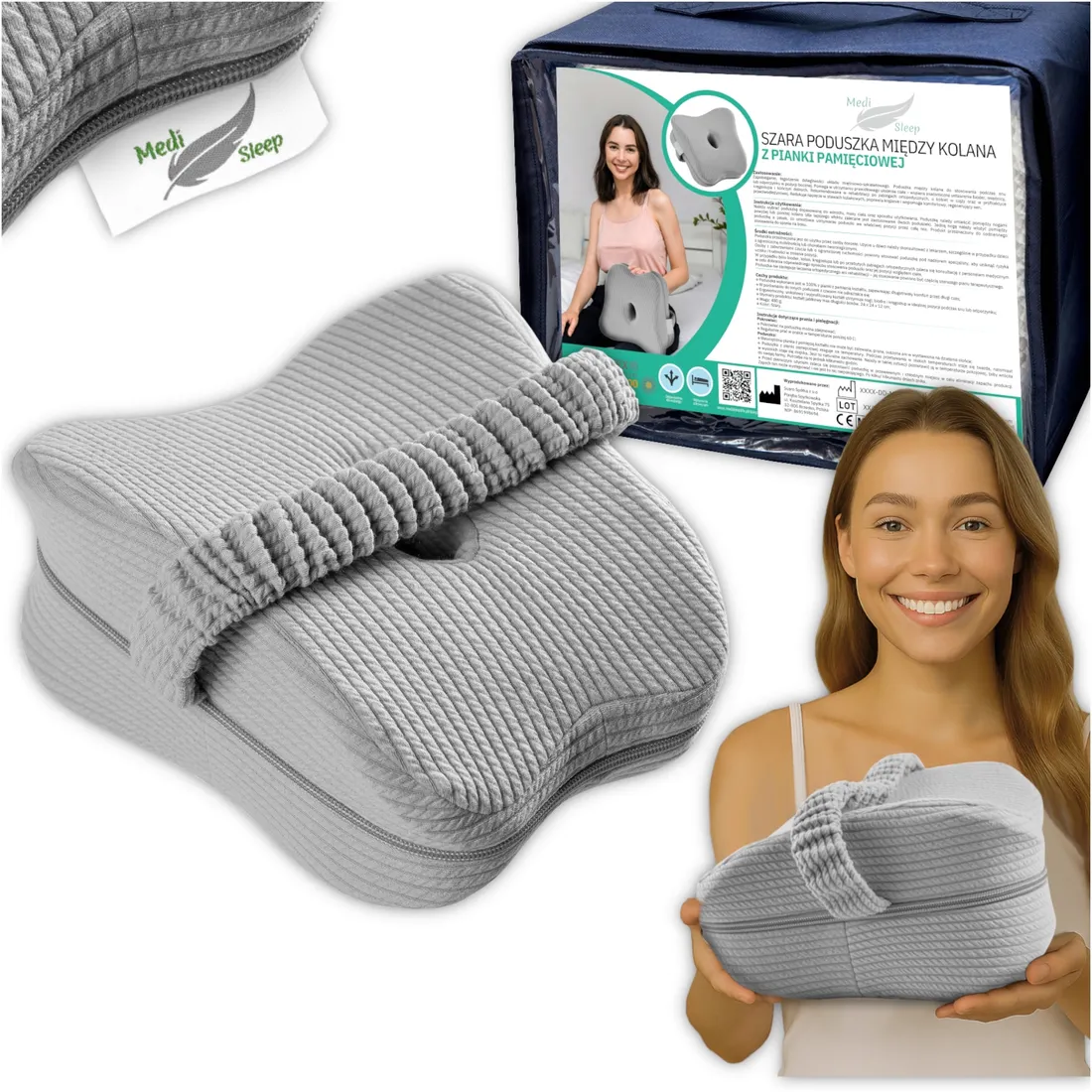 poduszka-ortopedyczna-do-spania-memory-klin-pod-nogi-miedzy-kolana-szara