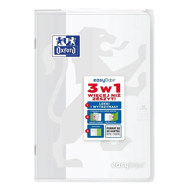ZESZYT OXFORD EASYBOOK B5/60K KRATKA RÓŻNE KOLORY DO WYBORU