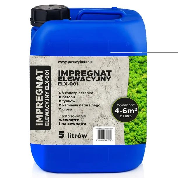 IMPREGNAT ELEWACYJNY LuxBud ELX do Betonu Tynku Zewnętrzny 5 l