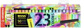 zakreslacze-stabilo-boss-arty-w-etui-23-kolory-neon-pastel-podstawka