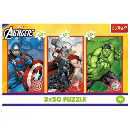 puzzle-3x50-twoj-bohater-avengers-34891-trefl-kapitan-ameryka-thor-hulk