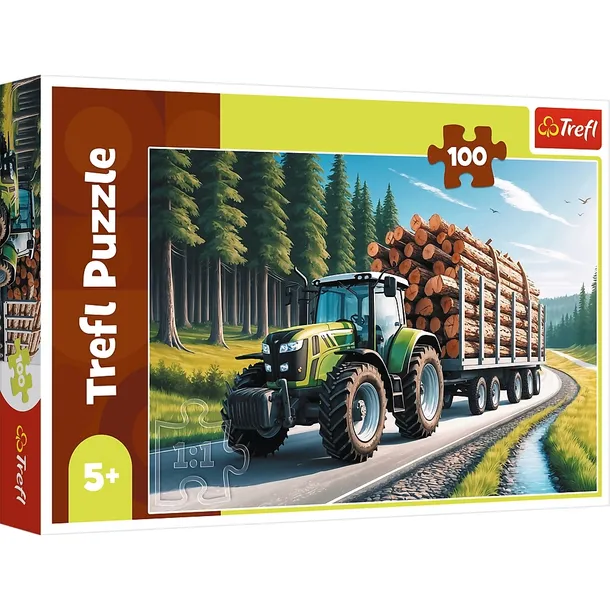 puzzle-100-elementow-ciagnik-lesny-trefl-kod-producenta-16493