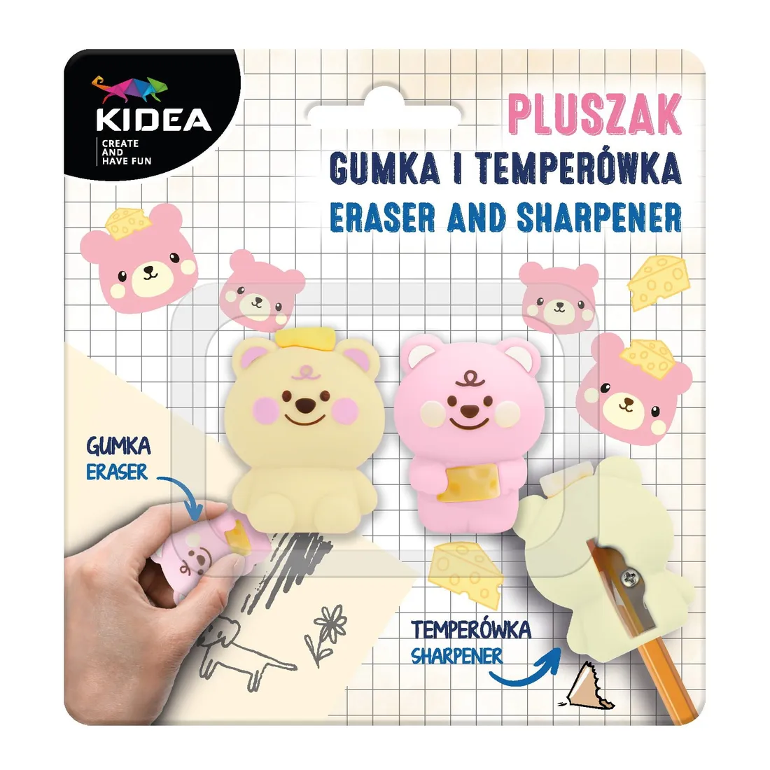 pluszak-gumka-i-temperowka-kidea-2w1-stan-nowy
