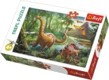 puzzle-60-elementow-wedrowka-dinozaurow-trefl-stan-nowy