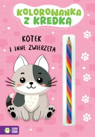kolorowanka-z-kredka-kotek-i-inne-zwierzeta-zielona-sowa