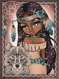 diamond-dotz-adults-indian-girl-with-wolf-haft-diamentowy
