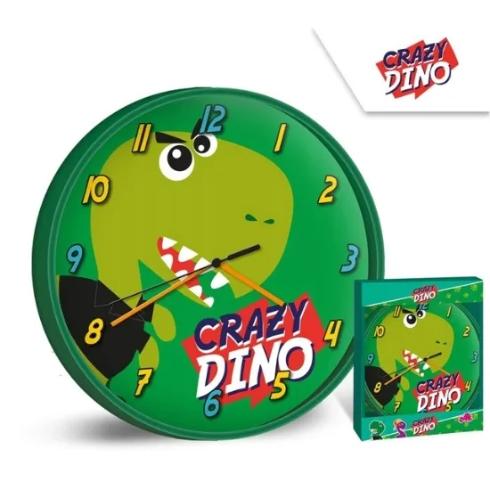 zegar-scienny-crazy-dino-dinozaur-sr-25cm-stan-nowy